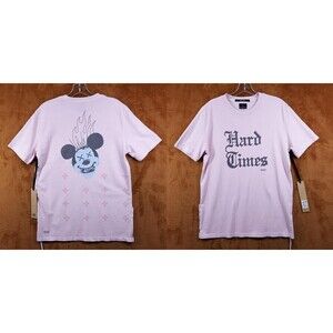 KSUBI Shirt Mens Small Pink Pullover Crew Graphic Hard Times Kash Logo Tee $120